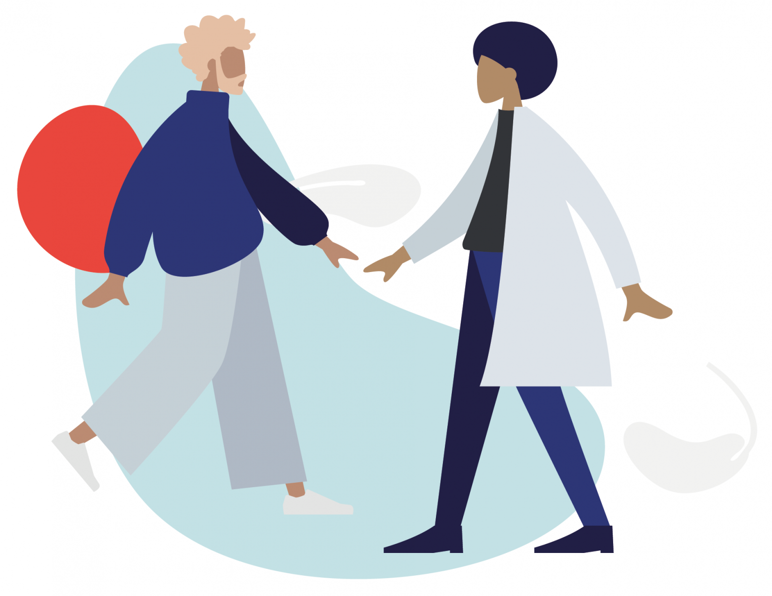 A man and a woman doctor illustration